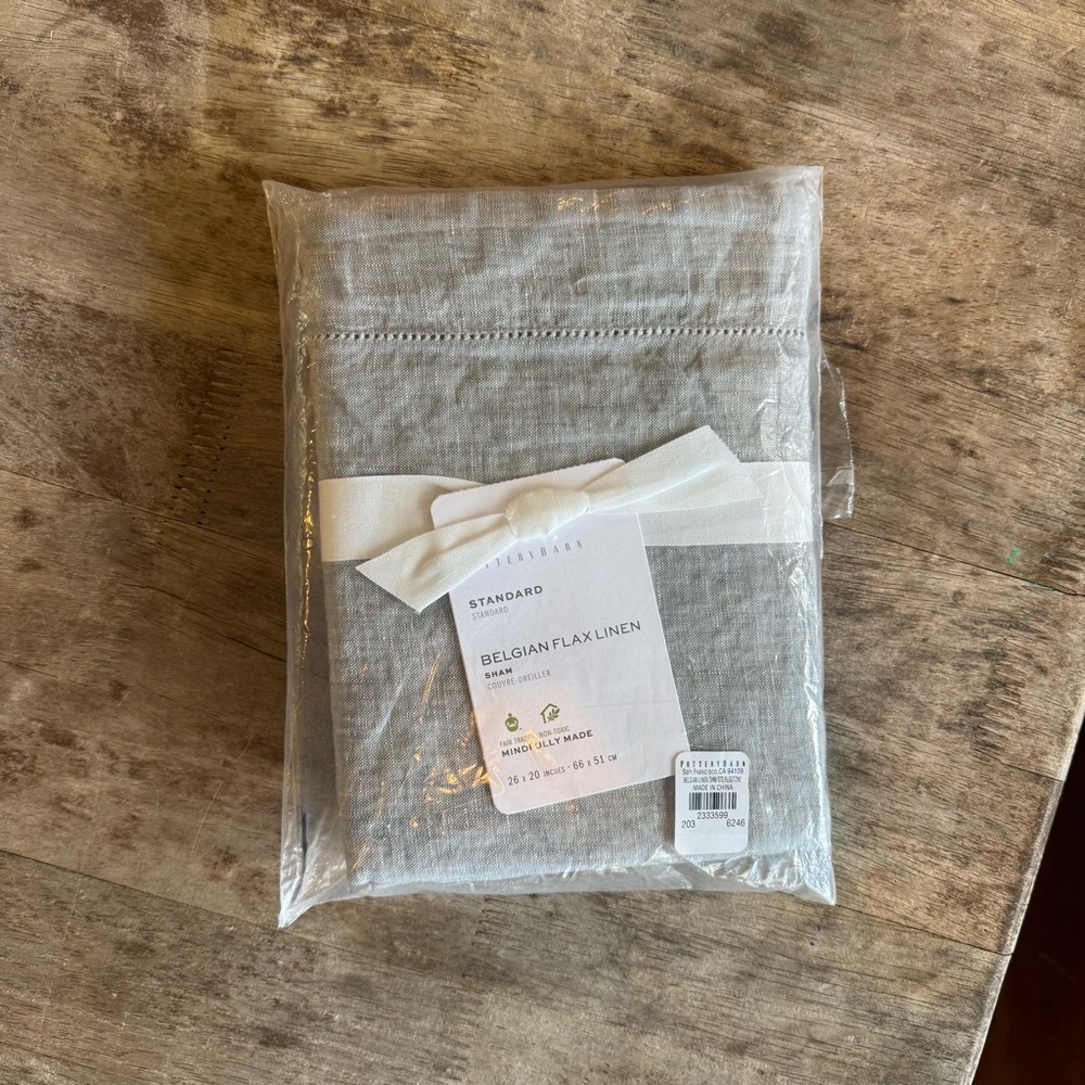 NWT POTTERY BARN BELGIAN FLAX LINEN STANDARD SHAM